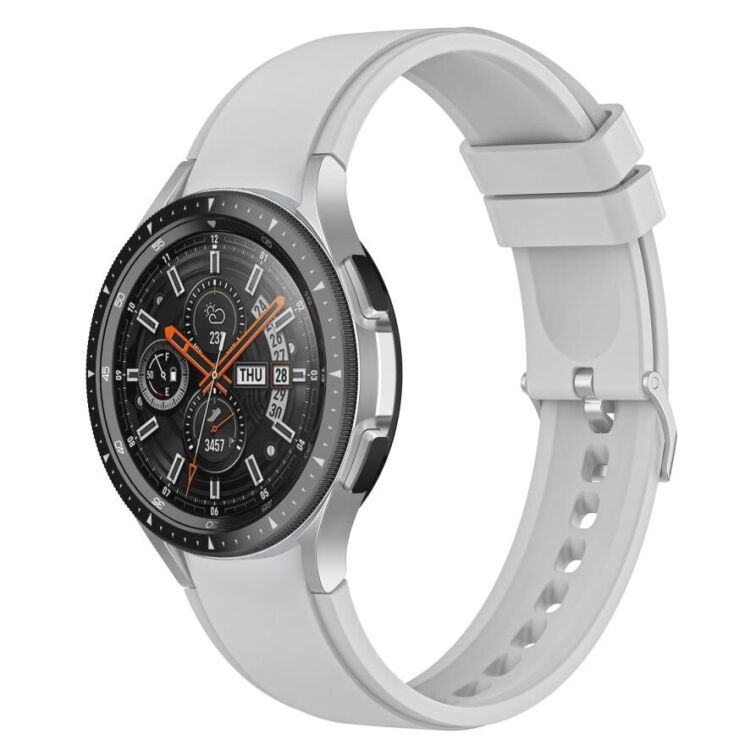 Ремінець UniCase Silicone Strap для Samsung Galaxy Watch 4 Classic (46mm) / Watch 4 Classic (42mm) / Watch 4 (40mm) / Watch 4 (44mm) - Light Grey: фото 2 з 3