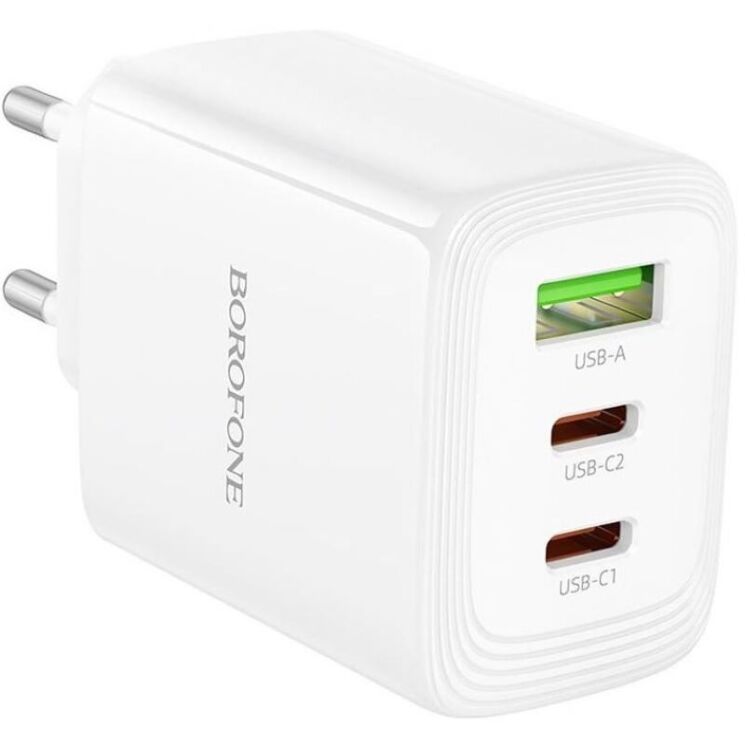 Сетевое зарядное устройство BOROFONE BN32 65W (2Type-C + USB) - White: фото 2 из 9