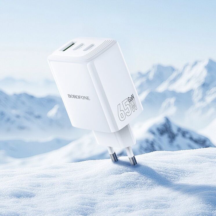 Сетевое зарядное устройство BOROFONE BN32 65W (2Type-C + USB) - White: фото 9 из 9