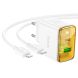 Сетевое зарядное устройство Hoco CS42A PD30W + QC3.0 + кабель Type-C to Lightning - White (960144W). Фото 3 из 7