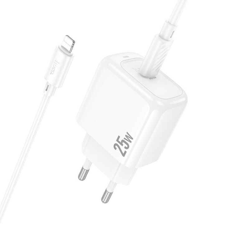 Сетевое зарядное устройство Hoco CS53A Surplus PD25W + кабель Type-C to Lightning - White: фото 5 из 8