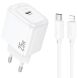 Сетевое зарядное устройство Hoco CS53A Surplus PD25W + кабель Type-C to Lightning - White (960115W). Фото 1 из 8