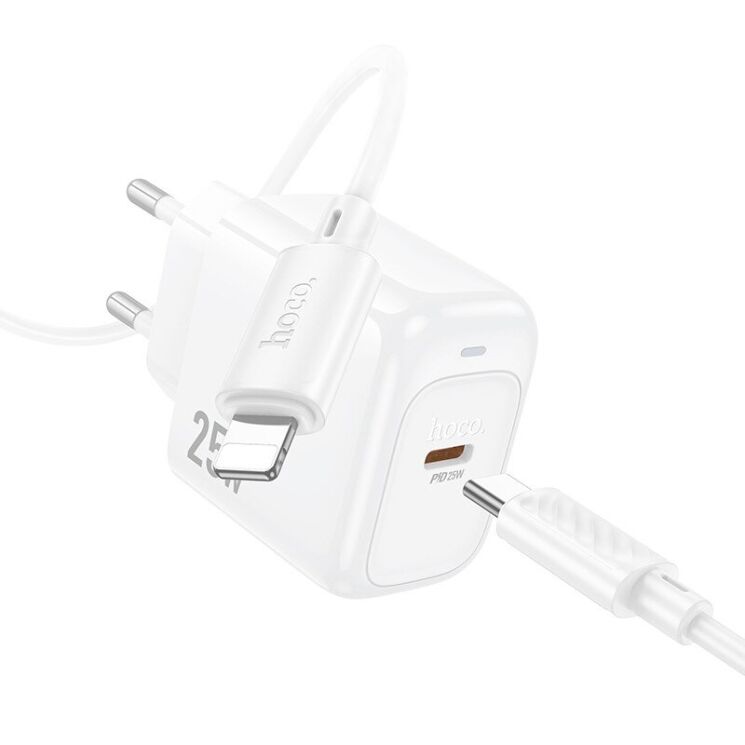 Сетевое зарядное устройство Hoco CS53A Surplus PD25W + кабель Type-C to Lightning - White: фото 4 из 8