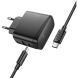 Сетевое зарядное устройство Hoco CS63A Bright PD65W (USB + Type-C) + кабель Type-C to Type-C - Black (960210B). Фото 3 из 9