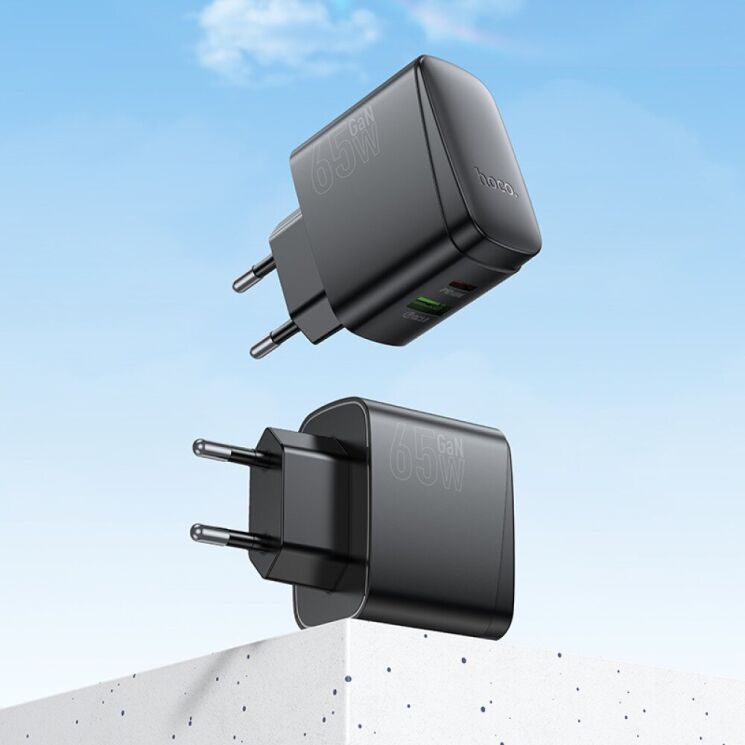 Сетевое зарядное устройство Hoco CS63A Bright PD65W (USB + Type-C) + кабель Type-C to Type-C - Black: фото 9 из 9