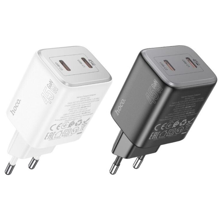 Сетевое зарядное устройство Hoco N42 Elogiado 2C PD45W - White: фото 4 из 6