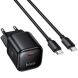 Сетевое зарядное устройство Hoco N84 PD45W + кабель Type-C to Type-C - Black (996003B). Фото 2 из 9