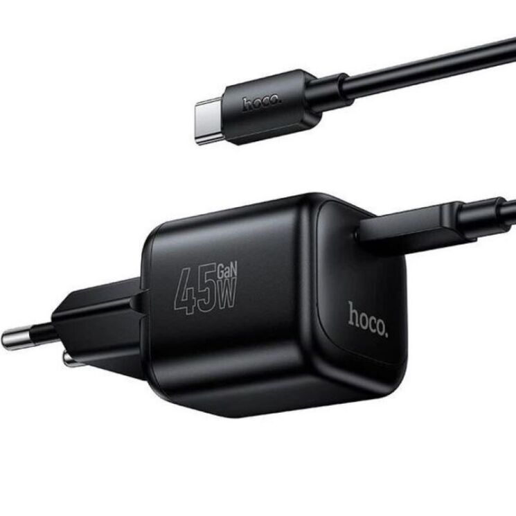 Сетевое зарядное устройство Hoco N84 PD45W + кабель Type-C to Type-C - Black (996003B) Сетевое зарядное устройство Hoco N84 PD45W + кабель Type-C to Type-C - Black: фото 3 из 9