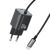Мережевий зарядний пристрій USAMS US-CC261 GaN 20W (Type-C) + кабель Type-C - Black: фото 1 з 16
