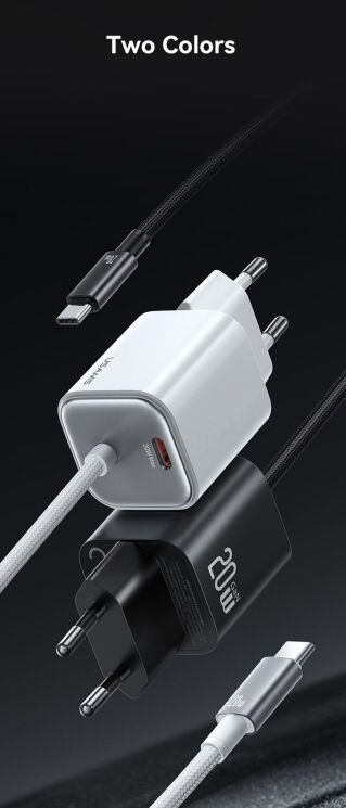 Мережевий зарядний пристрій USAMS US-CC261 GaN 20W (Type-C) + кабель Type-C - Black: фото 13 з 16