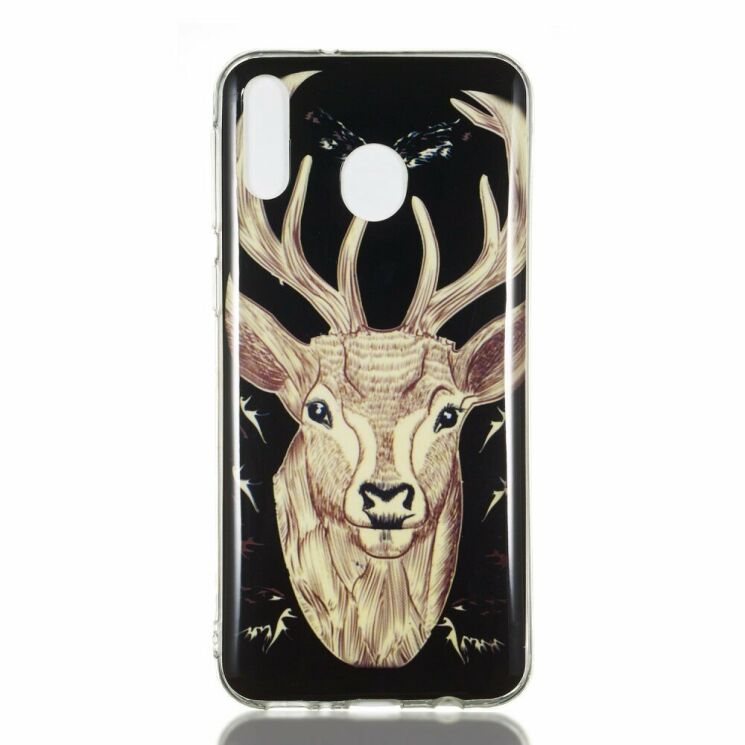 Силиконовый (TPU) чехол Deexe LumiCase для Samsung Galaxy M20 (M205) - Elk Pattern: фото 2 из 6