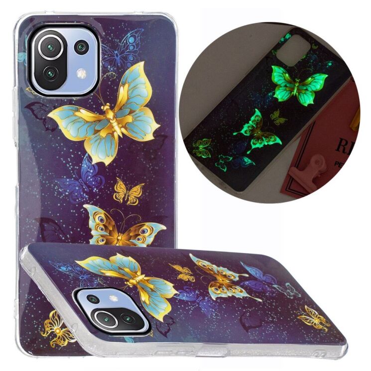 Силиконовый (TPU) чехол Deexe LumiCase для Xiaomi Mi 11 Lite / 11 Lite NE - Butterflies: фото 1 из 5