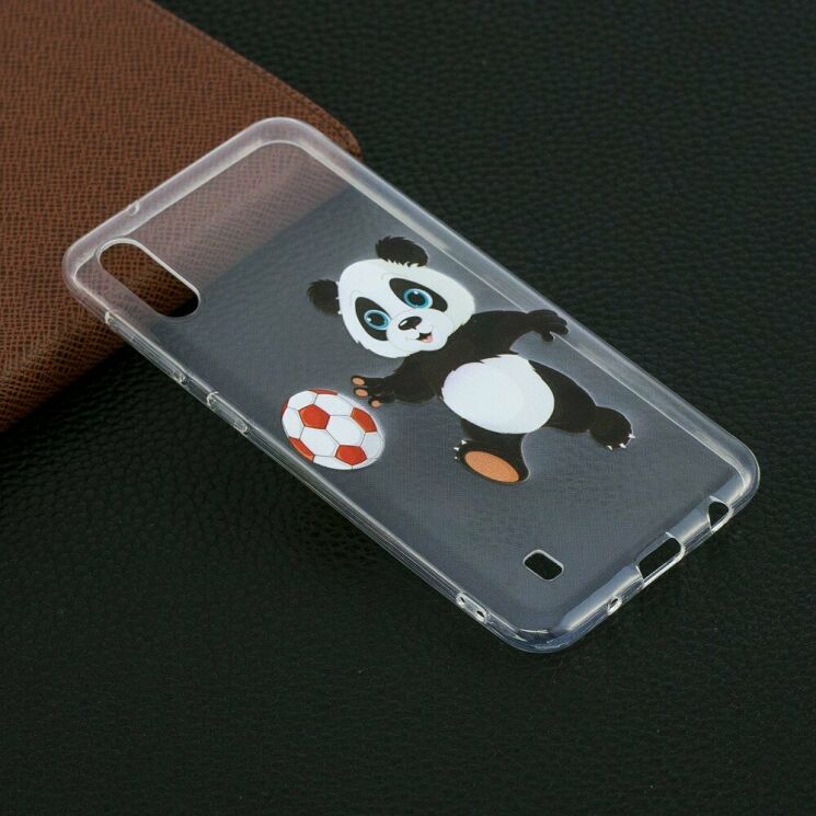 Силиконовый (TPU) чехол Deexe Pretty Glossy для Samsung Galaxy M10 (M105) - Panda Playing Football: фото 6 из 8