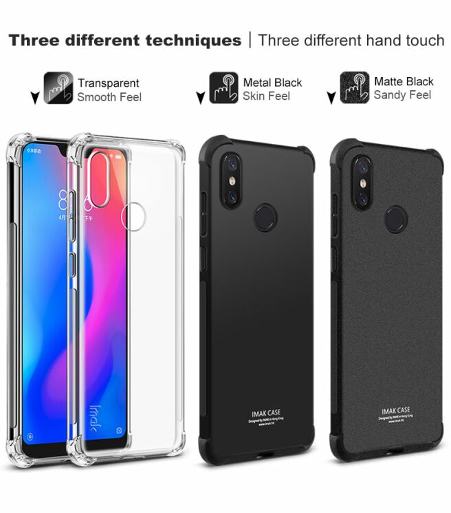Силиконовый (TPU) чехол IMAK Airbag MAX для Xiaomi Redmi 6 Pro / Mi A2 Lite - Matte Black: фото 3 из 10
