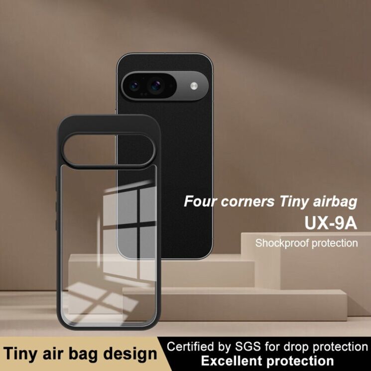 Силиконовый (TPU) чехол IMAK UX-9A Series для Google Pixel 9 / 9 Pro - Black: фото 5 из 11