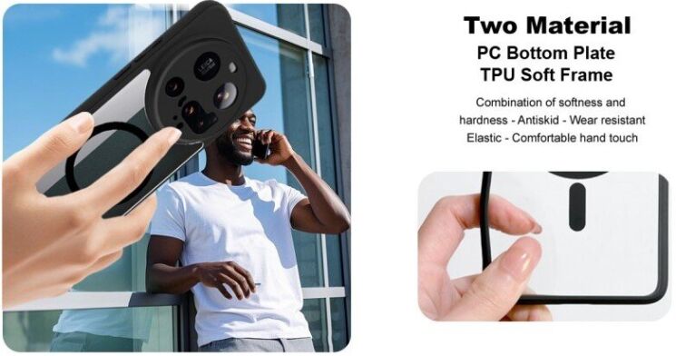 Силиконовый (TPU) чехол IMAK UX-9A Series with MagSafe для Xiaomi 15 Ultra - Black: фото 6 из 9