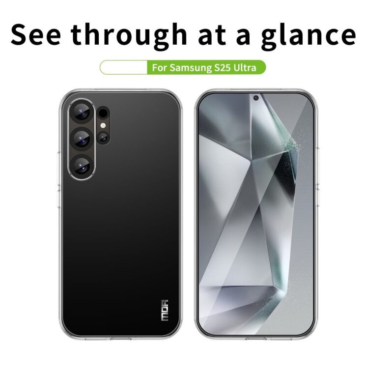 Силиконовый (TPU) чехол MOFI Thin Guard для Samsung Galaxy S25 Ultra (S938) - Transparent: фото 3 из 11