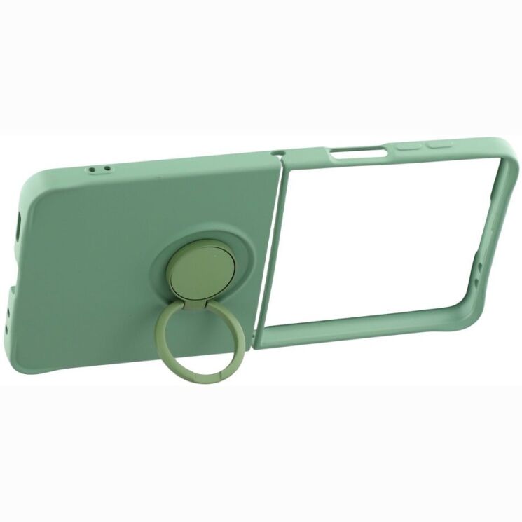 Силиконовый (TPU) чехол с кольцом Deexe Color Shell (FF) для Samsung Galaxy Flip 8 - Mint Green: фото 3 из 5