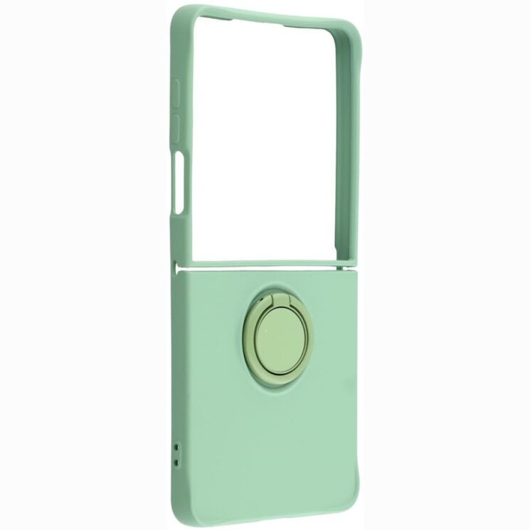 Силиконовый (TPU) чехол с кольцом Deexe Color Shell (FF) для Samsung Galaxy Flip 8 - Mint Green: фото 2 из 5