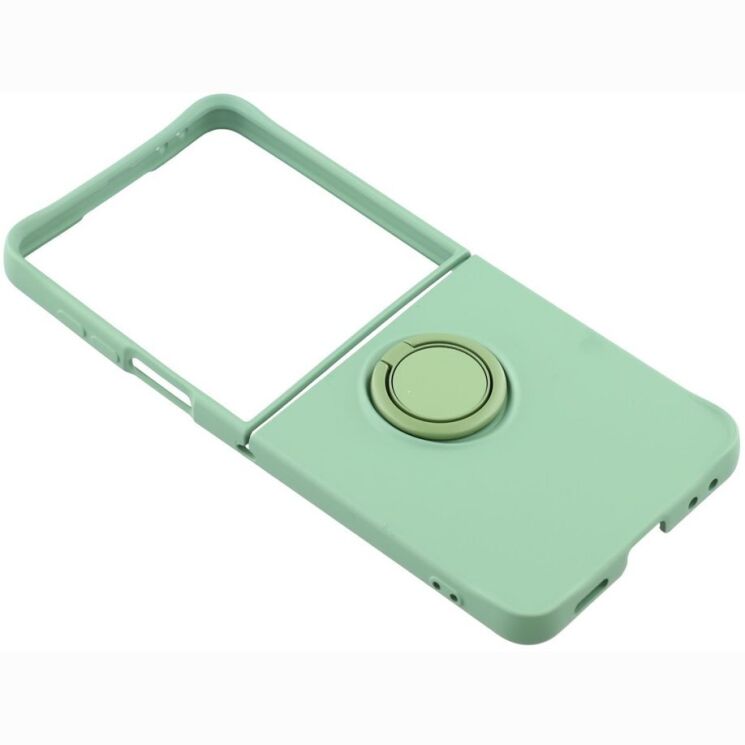 Силиконовый (TPU) чехол с кольцом Deexe Color Shell (FF) для Samsung Galaxy Flip 8 - Mint Green: фото 4 из 5