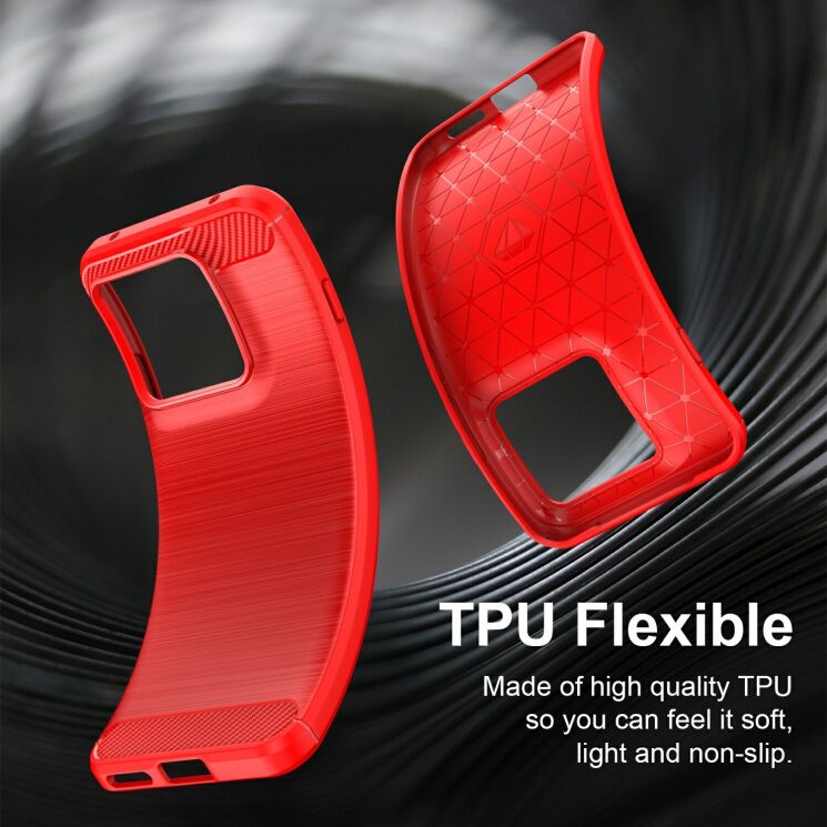 Силіконовий (TPU) чохол UniCase Carbon для Motorola Edge 70 Pro - Blue: фото 5 з 9