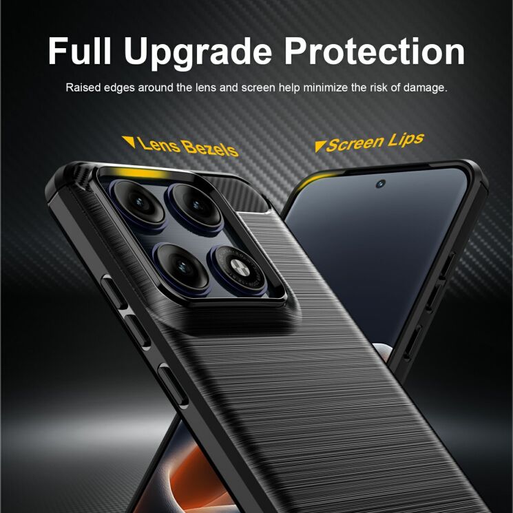 Силіконовий (TPU) чохол UniCase Carbon для Motorola Edge 70 Pro - Blue: фото 3 з 9