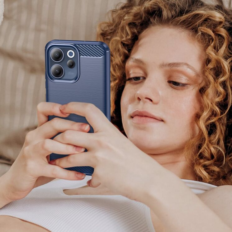 Силиконовый (TPU) чехол UniCase Carbon для OPPO Reno 15 F/FS - Black: фото 8 из 8