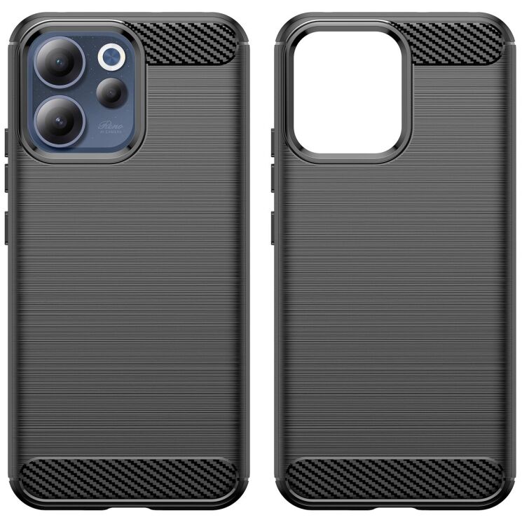 Силиконовый (TPU) чехол UniCase Carbon для OPPO Reno 15 F/FS - Black: фото 2 из 8