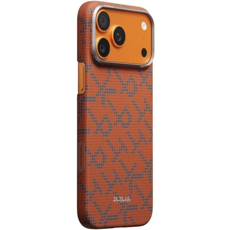 Ультратонкий чехол Pitaka Edge Case Monogram для iPhone 17 Pro (KI1703PTK) - Blue / Orange: фото 2 из 11