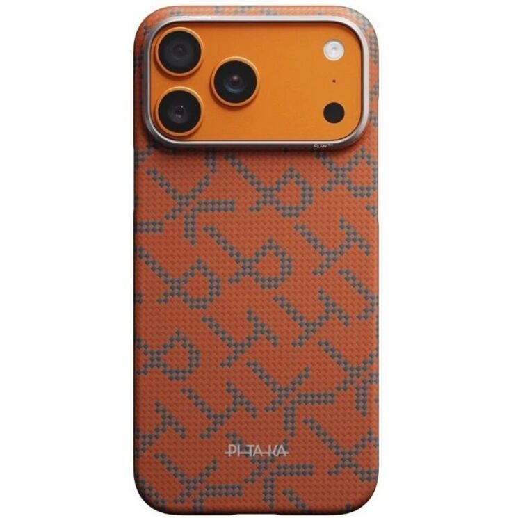 Ультратонкий чехол Pitaka Edge Case Monogram для iPhone 17 Pro (KI1703PTK) - Blue / Orange: фото 1 из 11