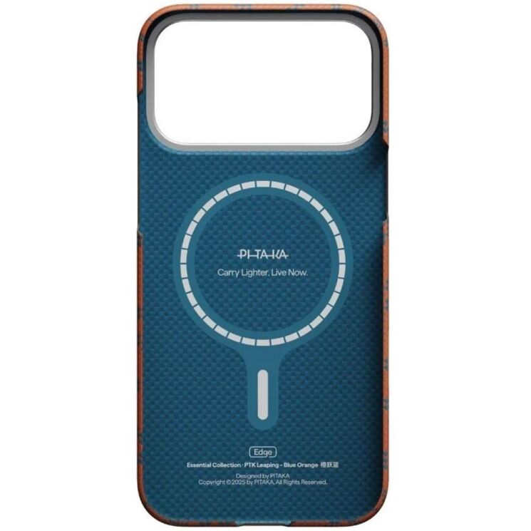 Ультратонкий чехол Pitaka Edge Case Monogram для iPhone 17 Pro (KI1703PTK) - Blue / Orange: фото 4 из 11