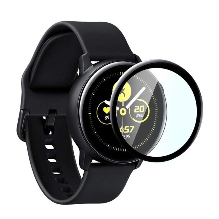 Захисне скло Deexe 3D Full Cover для Samsung Galaxy Watch Active 2 40mm - Black: фото 1 з 5
