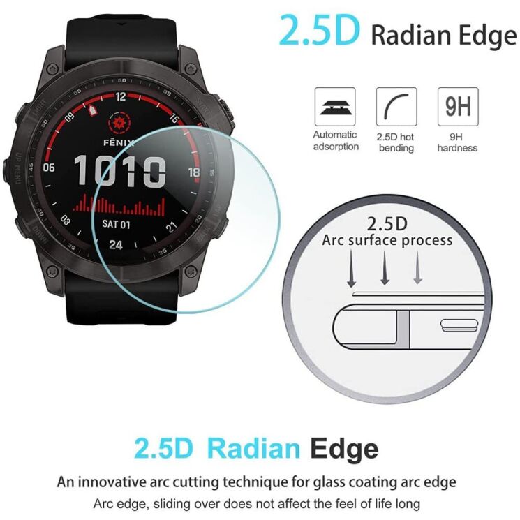 Защитное стекло Deexe Screen Protector Watch для Garmin Fenix 7: фото 3 из 5