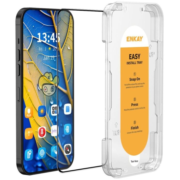 Защитное стекло ENKAY Easy Install Full Glue для Google Pixel 8 Pro - Black: фото 1 из 8