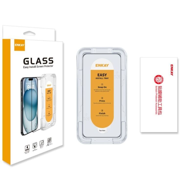 Защитное стекло ENKAY Easy Install Full Glue для Google Pixel 8 Pro - Black: фото 8 из 8