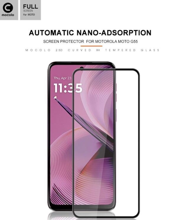 Защитное стекло MOCOLO Full Glue Cover для Motorola Moto G55 - Black: фото 6 из 10