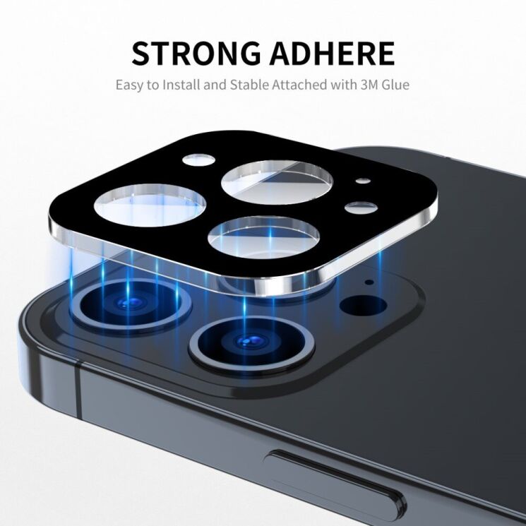 Защитное стекло на камеру Enkay Black Lens Protector для Apple iPhone 16 Pro / 16 Pro Max - Black: фото 3 из 5