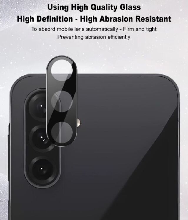 Защитное стекло на камеру IMAK Black Glass Lens для Samsung Galaxy A26 (A266) - Black: фото 6 из 8