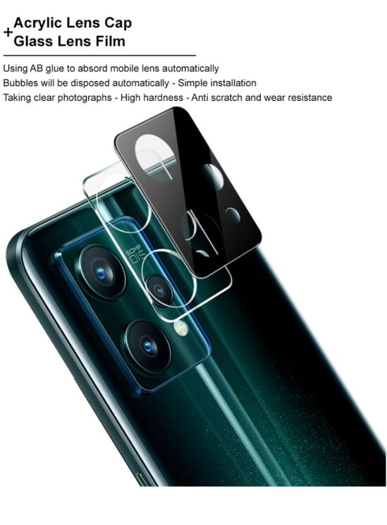 Защитное стекло на камеру IMAK Integrated Lens Protector для Realme 9 Pro+ / 9 4G - Black: фото 9 из 14