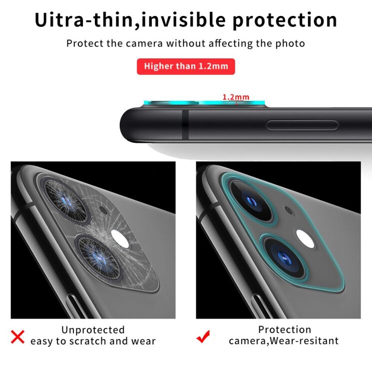 Защитное стекло на заднюю камеру Deexe Lens Protector для iPhone 11: фото 13 из 14