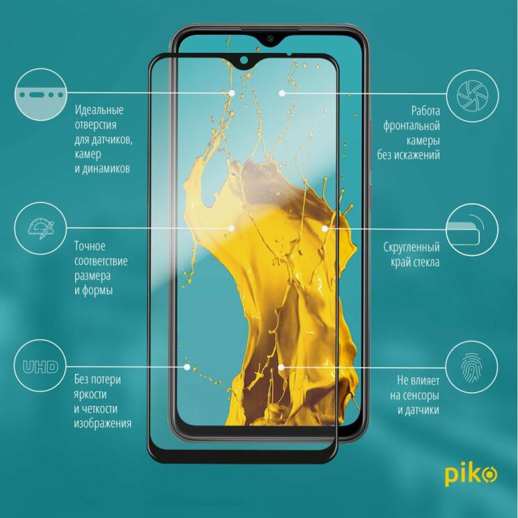 Защитное стекло Piko Full Glue для Xiaomi Redmi 9 - Black: фото 2 из 4