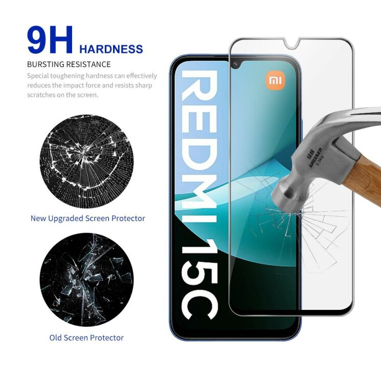 Захисне скло RURIHAI Full Glue Screen Protect для Xiaomi Redmi 15C / Poco C85: фото 3 з 7