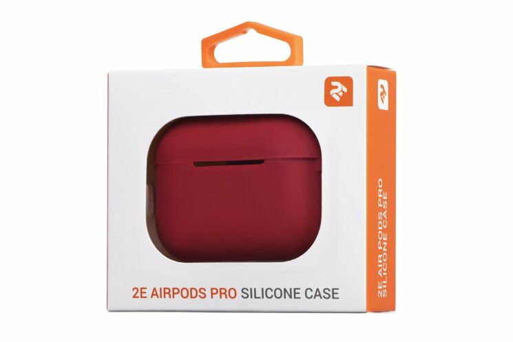 Захисний чохол 2E Pure Color Silicone (2.5mm) для Apple AirPods Pro - Cherry red: фото 4 з 4