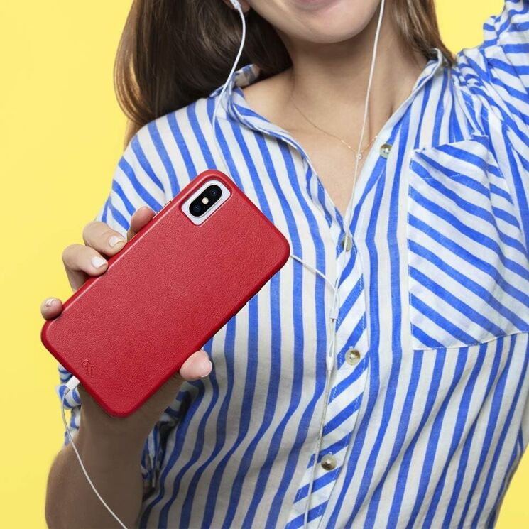 Захисний чохол Case-Mate Barely There Leather для Apple iPhone XS Max (CM037860) - Red: фото 4 з 12