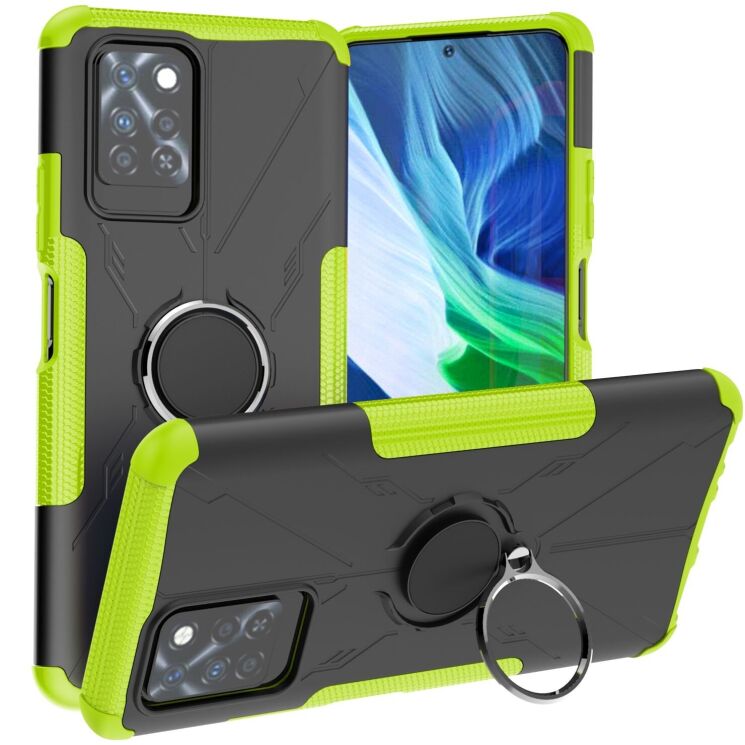 Защитный чехол Deexe Armor Bear для Infinix Note 10 Pro (X695C) - Green: фото 1 из 6