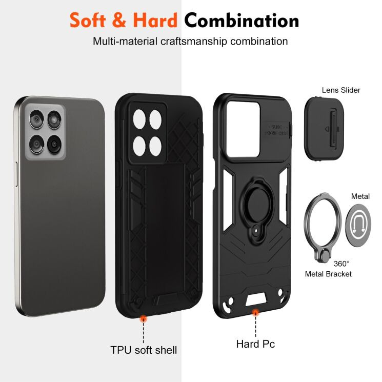 Захисний чохол Deexe Armor MagShield для Motorola Edge 60 Fusion - Grey: фото 6 з 7