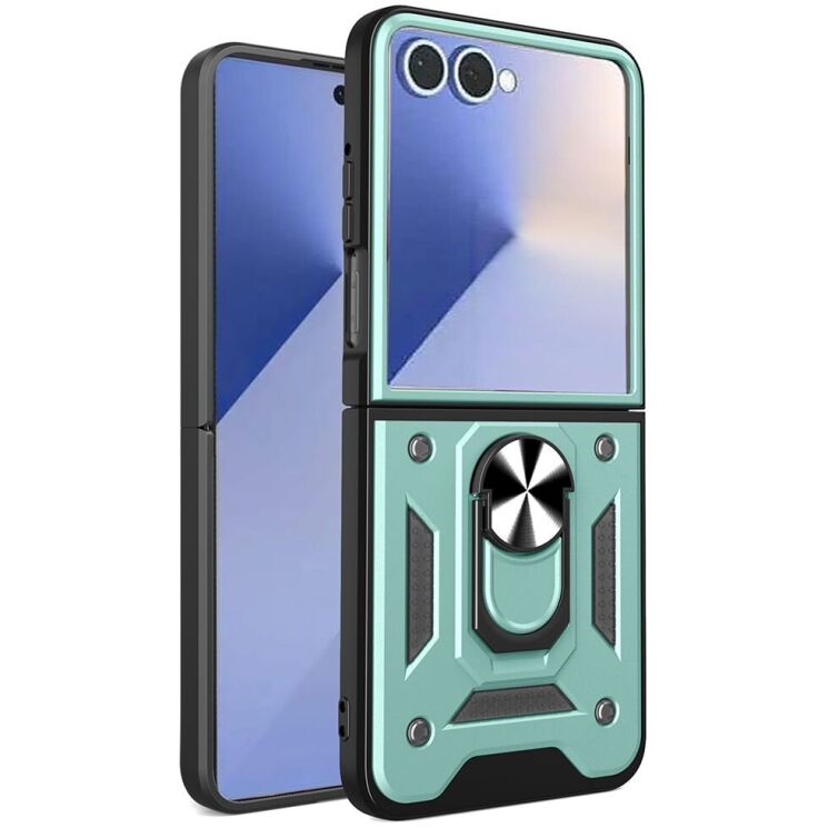 Защитный чехол Deexe Armor Shield (FF) для Samsung Galaxy Flip 7 - Green: фото 1 из 10