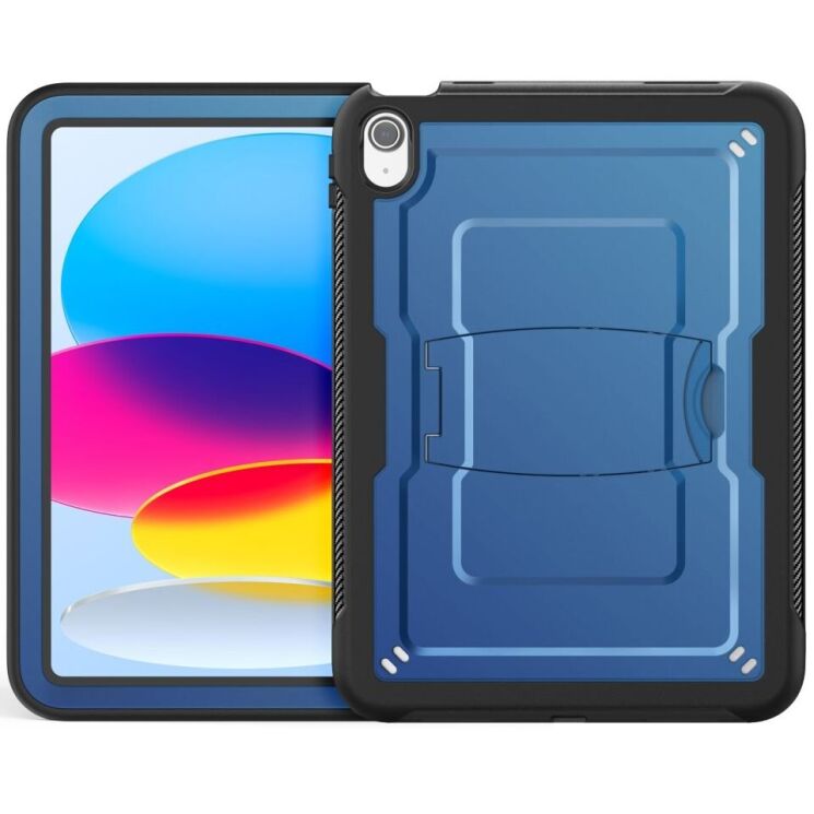 Защитный чехол Deexe Armor Stand для Apple iPad 10.9 (2022) / iPad 11 (2025) - Navy Blue: фото 2 из 11
