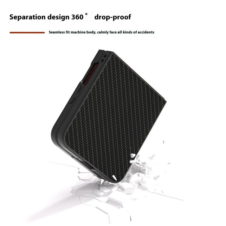 Защитный чехол Deexe Carbon Fiber для Motorola Razr 60 Ultra - Black: фото 4 из 4