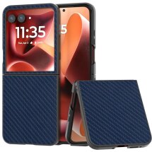 Защитный чехол Deexe Carbon Fiber для Motorola Razr 60 Ultra - Blue: фото 1 из 4